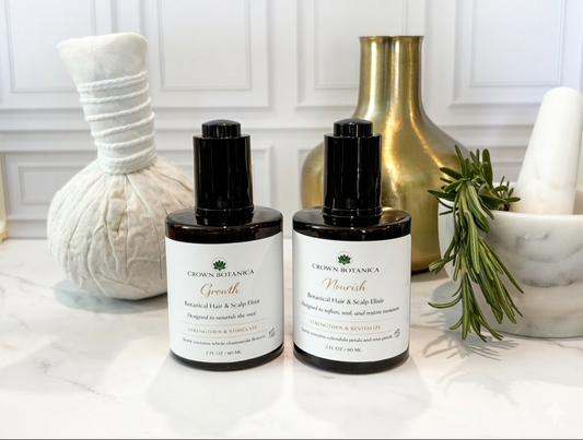 Crown Botanica Hair Elixir Duo – Growth + Nourish Ritual Set