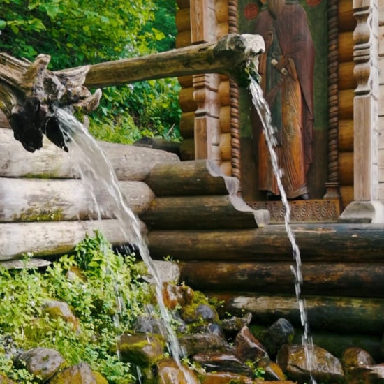 flowing water in the lotus garden